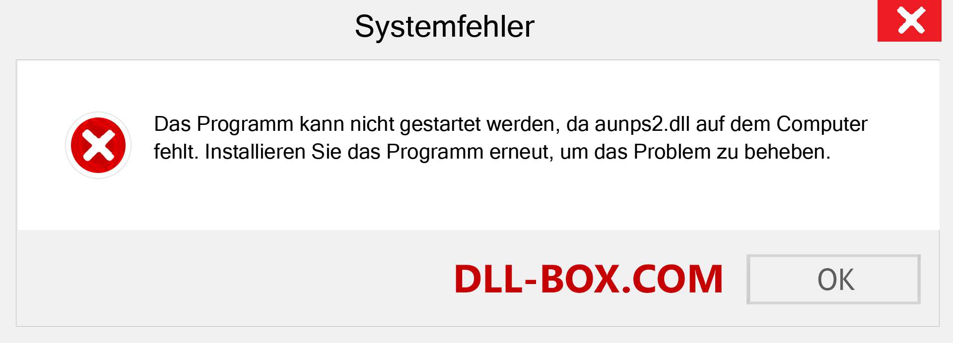 aunps2.dll-Datei fehlt?. Download für Windows 7, 8, 10 - Fix aunps2 dll Missing Error unter Windows, Fotos, Bildern