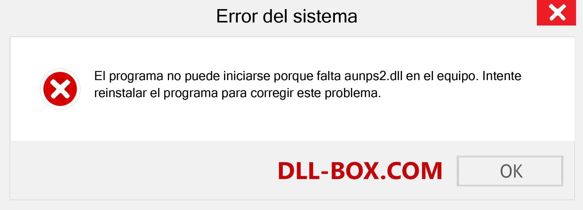 ¿Falta el archivo aunps2.dll ?. Descargar para Windows 7, 8, 10 - Corregir aunps2 dll Missing Error en Windows, fotos, imágenes